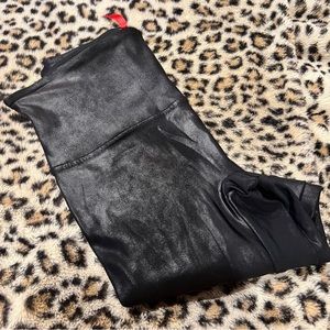 SPANX black leather leggings
